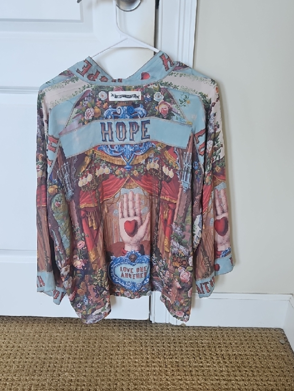 Boho Floral Printed Open-Front Jacket - Multi 100% Viscose - Picture 9 of 10